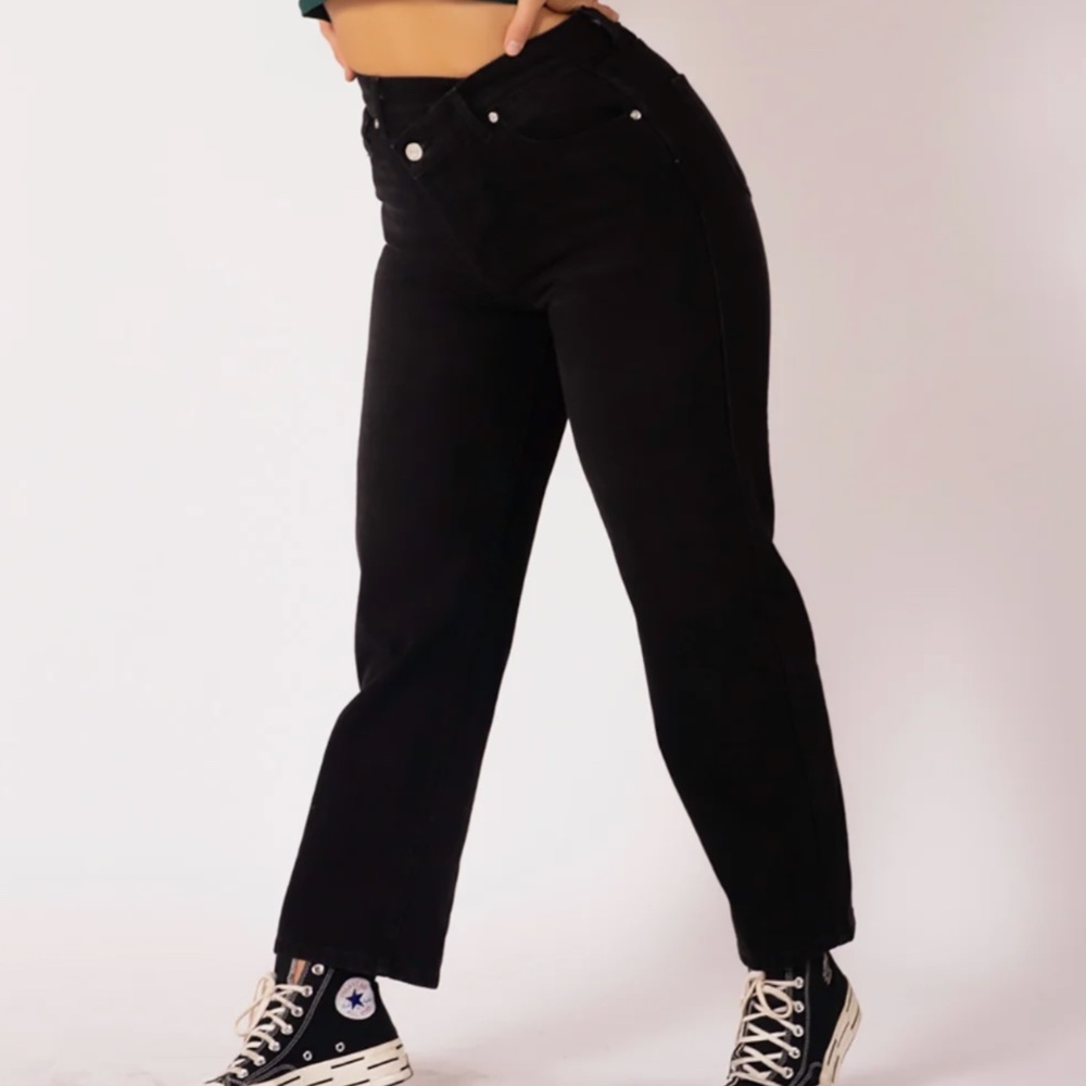 Revice Denim Black crossover waist Jeans
